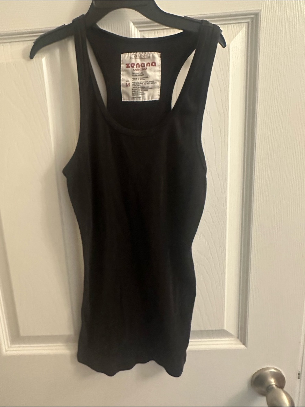 Zenana Women’s Size Medium Black Sleeveless Ribbed Tank Top Sleeveless